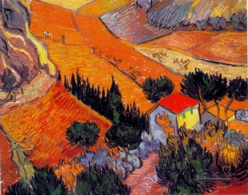  schaf - Landschaft mit Haus und Ploughman Vincent van Gogh